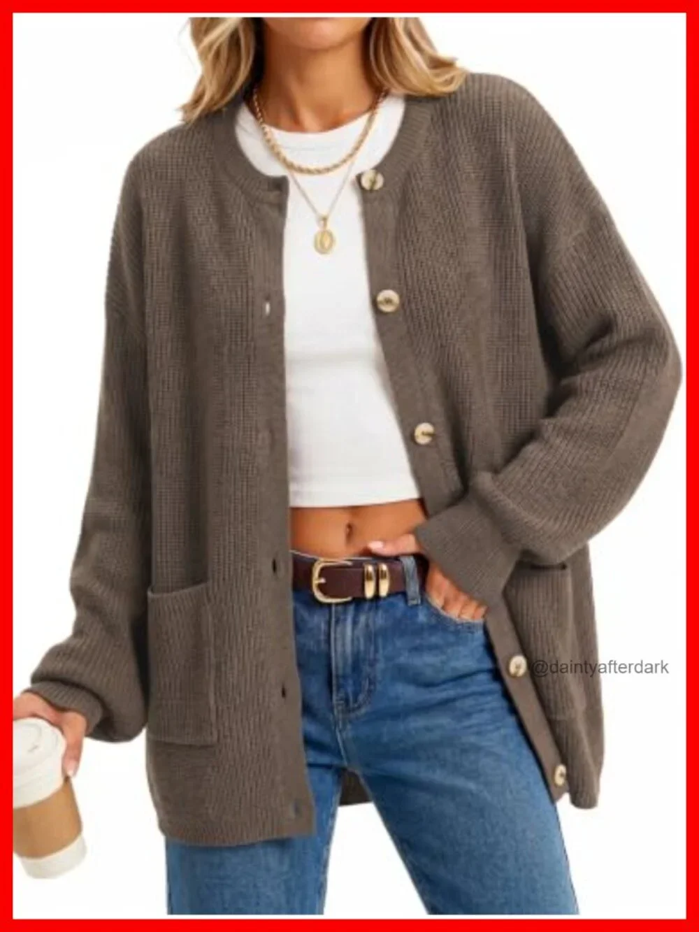 Oversized Wool Blend Cardigan | Non-Itchy Chunky Knit, Button Front, Long Sleeve